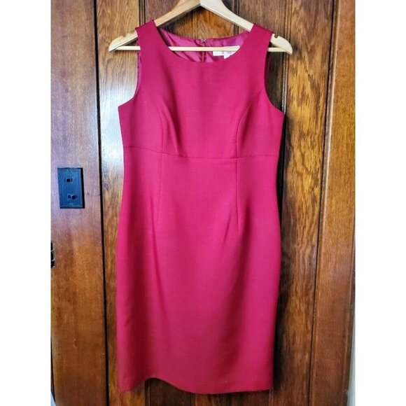 9 & Co. Womens Red Sleeveless Sheath Dress Size 6 Polyester Suit Separates - Picture 1 of 6